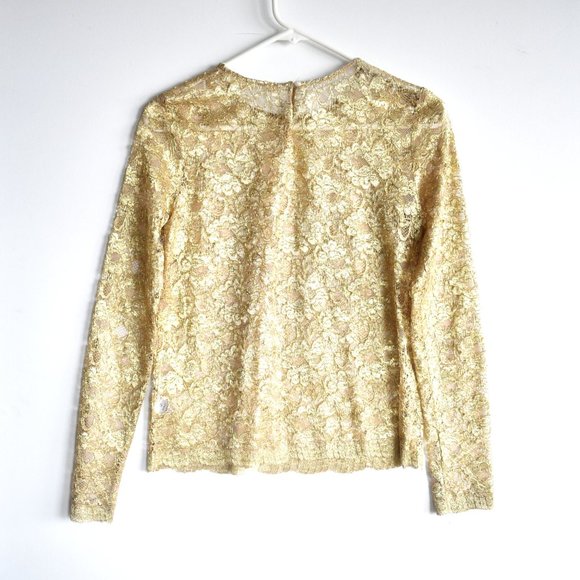 Alexa Chung for Madewell Gold Lace Blouse / Top XS - Picture 6 of 6